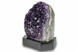 Grape Jelly Amethyst Geode With Wood Base - Uruguay #275687-1